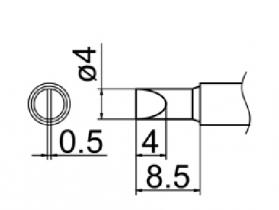 Hakko T12 Series Solder Tip, Shape 4D