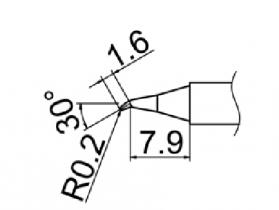 Hakko T12 Series Solder Tip, Shape 0.2JS