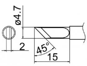 Hakko T12 Series Solder Tip, Shape K