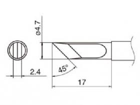 Hakko T12 Series Solder Tip, Shape KF