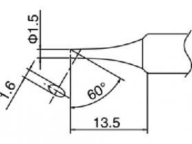 Hakko Solder Tip For FX888 Shape 1.5C Tinned