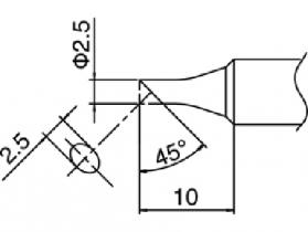 Hakko Solder Tip For FX888 Shape 2.5CS Tinned