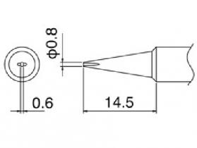 Hakko Solder Tip For FX888 Shape 0.8D