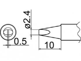 Hakko Solder Tip For FX-838 Shape 2.4D