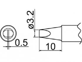 Hakko Solder Tip For FX-838 Shape 3.2D