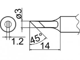 Hakko Solder Tip For FX-838 Shape KU