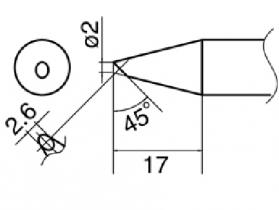 Hakko T33 Series Soldering Tip, Shape BC2