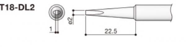 Hakko Solder Tip For FX888 Shape DL2