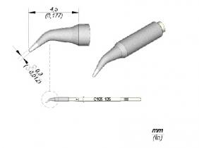 JBC Nano Solder Tip Bent Conical 0.3mm