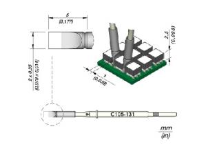 JBC Nano Soldering Tip Chisel 2 x 0.35mm