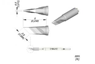 JBC Nano Solder Tip 2.5mm Knife High Therm.Perform