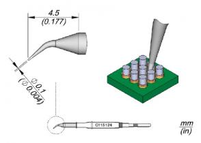 JBC Nano Solder Tip Conical Bent  0.1