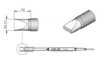 JBC Soldering Tip Cartridge Chisel 5.0 x 1.7mm