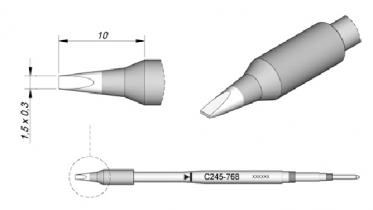 JBC Soldering Tip Cartridge Chisel 1.5 x 0.3mm