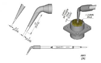 JBC Soldering Tip Cartridge Bent, 1 x 0.1mm