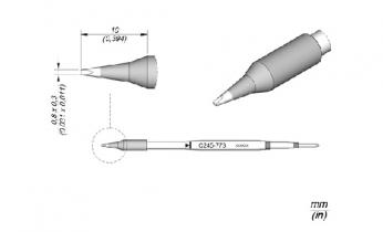 JBC Soldering Tip Cartridge Chisel 0.8 x 0.3mm