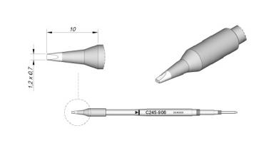 JBC Soldering Tip Cartridge Chisel 0.8 x 0.6mm