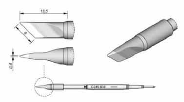 JBC Soldering Tip Cartridge Knife 6mm