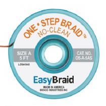 EasyBraid NO-CLEAN (One-Step) Solder Wick, A/S, 0.7mm, #0, Grey, 5ft Braid