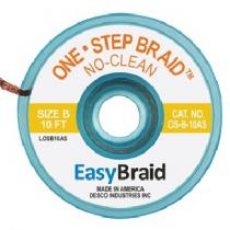 EasyBraid NO-CLEAN (One-Step) Solder Wick, A/S, 1.4mm, #2, Yellow, 10ft Braid