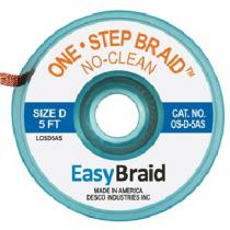 EasyBraid NO-CLEAN (One-Step) Solder Wick, A/S, 2.5mm, #4, Blue, 5ft Braid
