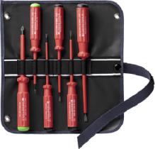 PB Swiss Classic VDE SL/PZ Screwdriver Set in Roll-Up Case 6 Pce