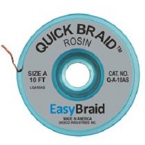 EasyBraid ROSIN (Quick Braid) Solder Wick, A/S, 0.7mm, #0, Grey, 10ft Roll