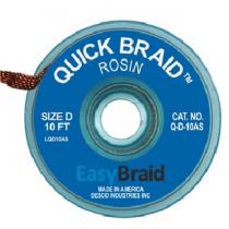 EasyBraid ROSIN (Quick Braid) Solder Wick, A/S, 2.5mm, #4, Blue, 10ft Roll