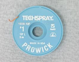 TechSpray Pro Solder Wick ROSIN Based #1, 1mm, White, 10ft Roll