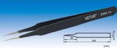 Vetus TS-14 Tweezers, ESD, Ultra Fine Precision