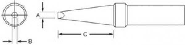 Weller Solder Tip, ETDD, Single Flat