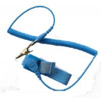 Ucstat Wrist Strap, Adj, Econ, Light Blue, 10mm Stud, 1.8m, 1 meg