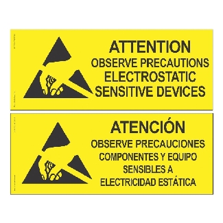 Desco Attention Sign, English-Spanish, 102mm x 254mm
