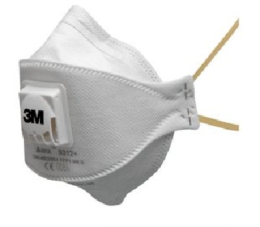 3M Disposable Mask, Valved Adj Nose Clips, Pk10