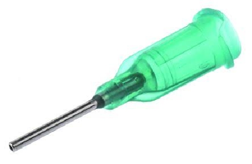 Dispensing Tip, METAL/Green, 18 Gauge, 12.7mm