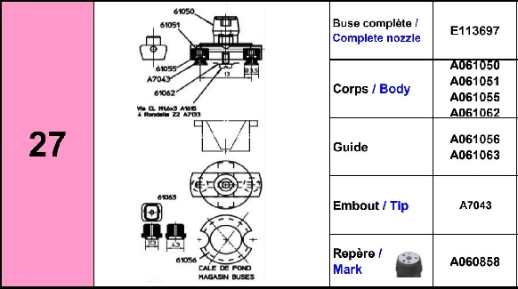 Europlacer Nozzle Complete No.27