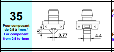 Eurplacer Nozzle No. 35 Gripper 0.5mm to 1.0mm x 3mm deep