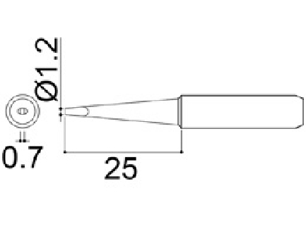 Hakko 900M Series Solder Tip, Shape 1.2LD
