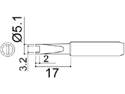Hakko 900M Series Solder Tip, Shape R