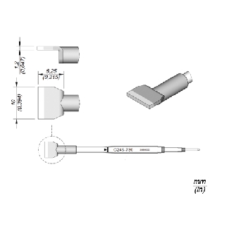 JBC Soldering Tip Cartridge Blade, SMD, S2, 10mm