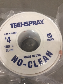 TechSpray NO-CLEAN Solder Wick 2.5mm, #4 Blue100 ft/30m
