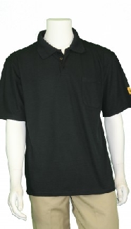 Esd Polo Shirt, Black, Short Sleeve, Women's, Med